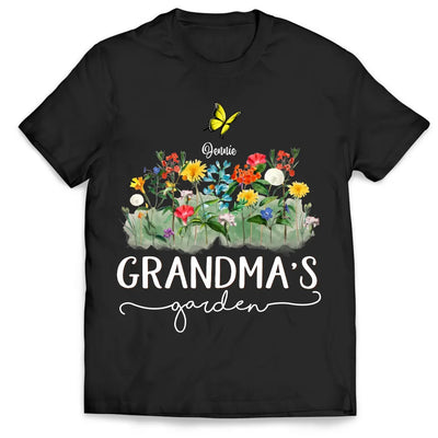 Birth Flowers Grandma's Garden - Personalized T-Shirt, Gift For Grandma, Family - TS570AN