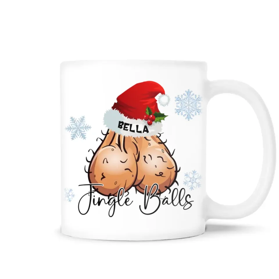 Tinsel Tits &amp; Jingle Balls - Personalized Mug, Christmas Gift For Couples, Funny Gift For Couple - M487TL