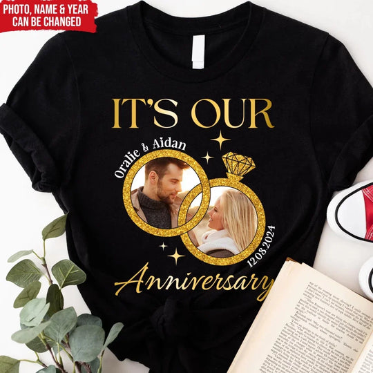 It's Our Anniversary - Personalized T-Shirt, Couple Shirt, Couple Anniversary Shirt , valentines day shirt, valentines day shirts, valentines t-shirt,t-shirt, tee, personalized shirt,valentines day, valentines, valentines day gift, happy valentines day