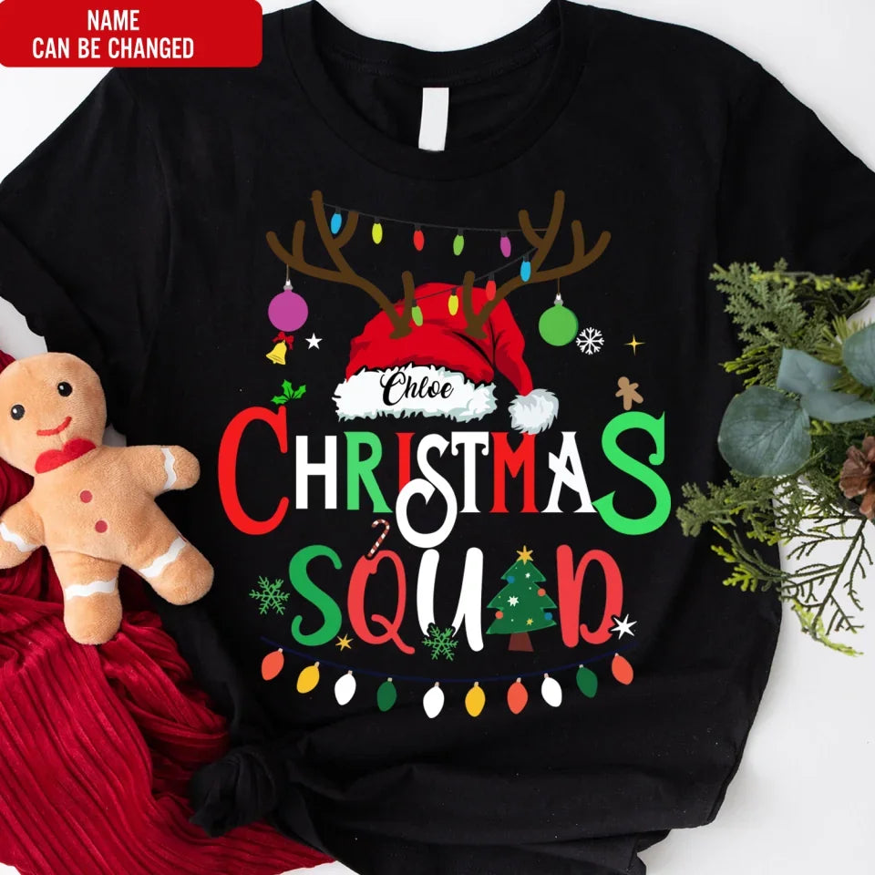 Christmas Squad - Personalized T-shirt, Funny Christmas Family Shirt, Holiday Gift for Family Members - TS460YV