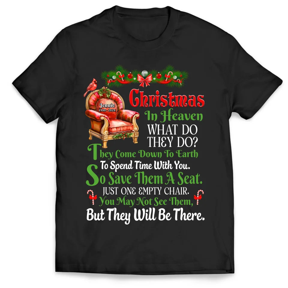 Christmas In Heaven - Personalized T-Shirt, Memorial Gift, In Memory Loving Memorial Shirt - TS588AN