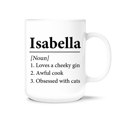 Name Definition - Personalized Mug, Birthday Gift For Him/ Her, Gifts Ideas Presents - M590AN