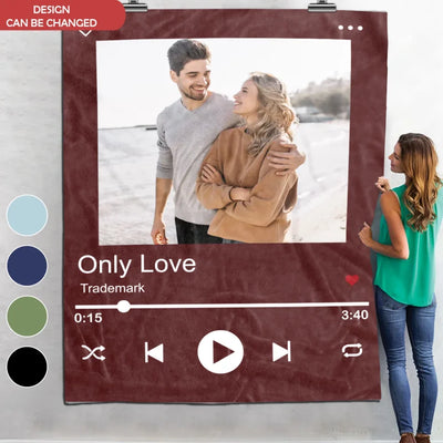 Custom Your Photo Music Blanket, Custom Song Photo - Personalized Blanket, Gift For Couples, Husband/Wife - BL183UP