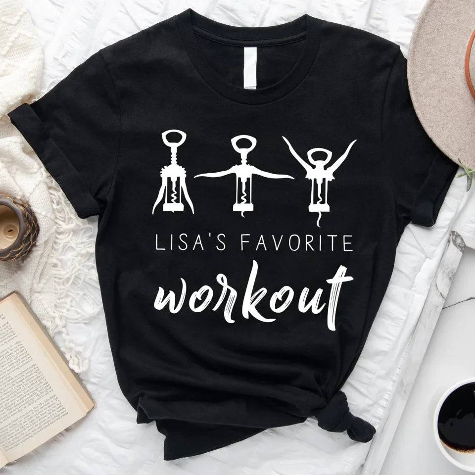 Favorite Workout Wine - Personalized T-Shirt, Funny Gift For Wine - TS605AN