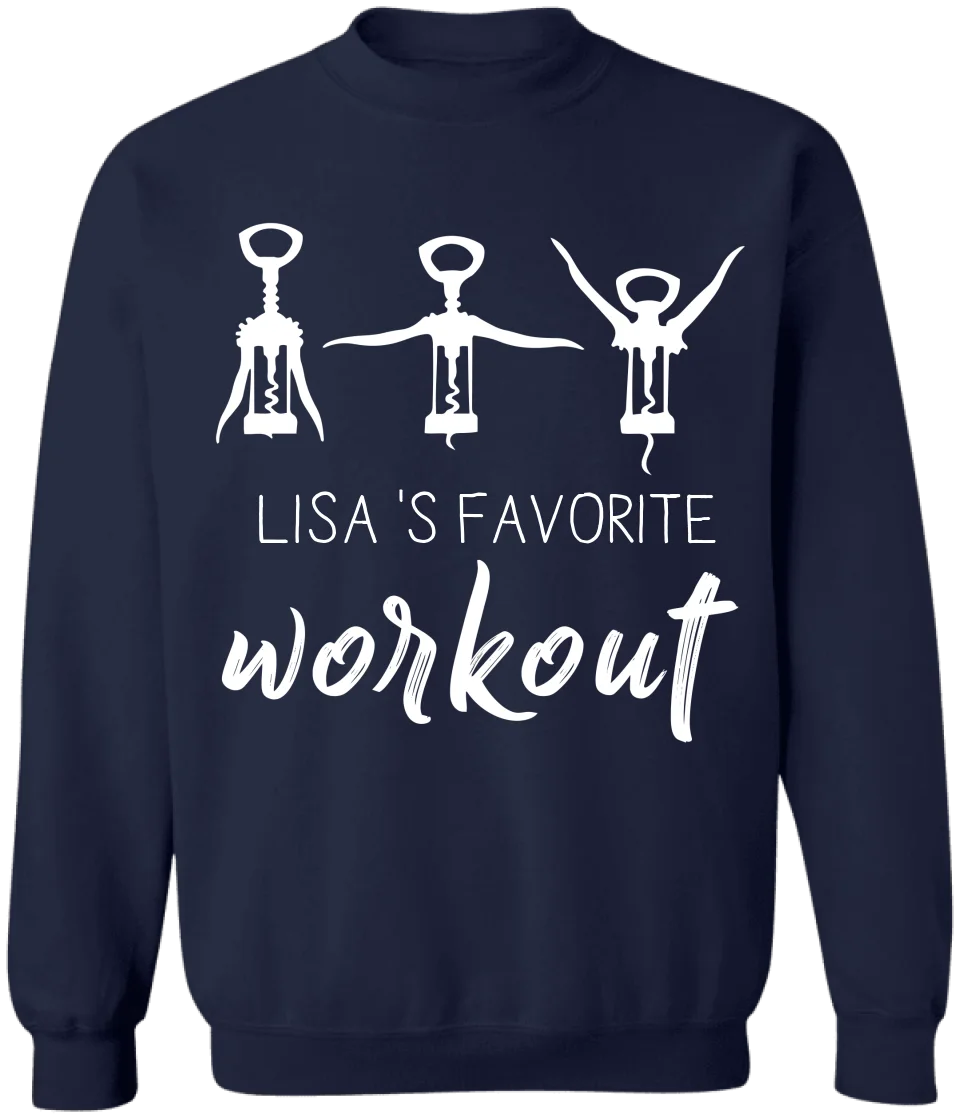 Favorite Workout Wine - Personalized T-Shirt, Funny Gift For Wine - TS605AN