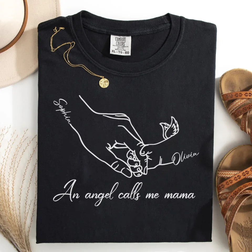 An Angel Called Me Mama - Personalized T-Shirt, Memorial Gift, Baby Loss - TS505TL