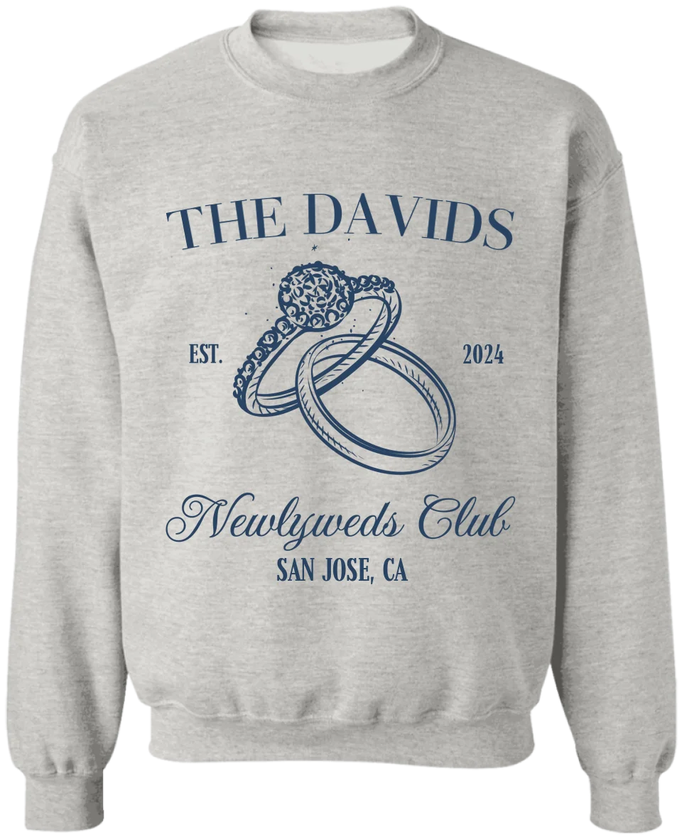 Newlyweds Club - Personalized T-Shirt, Couple Vintage Shirt, Anniversary Gift, His and Her Shirt - TS493YV