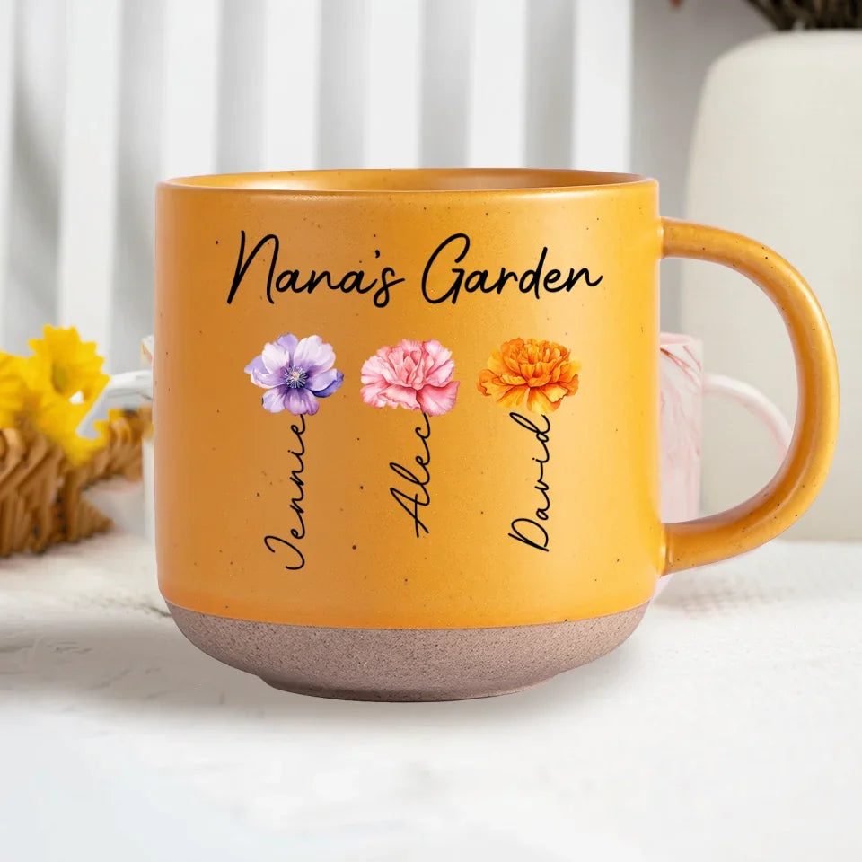 Grandma's Garden - Personalized Pottery Mug, Grandma Gift, Mom Gift, Coffee Cup for Grandma, mothers day mug,Funny coffee mug, mug, tea mug, beer mug, personalized mug, personalized mugs, custom coffee mug,mothers day gift, mothers day, mother day gift, happy mothers day, mothers day ideas, gift for mothers day, mother's day