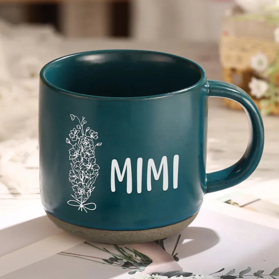 Birth Flower Family Gift - Personalized Pottery Mug, Gift For Mom, Gift For Her, mothers day mug,Funny coffee mug, mug, tea mug, beer mug, personalized mug, personalized mugs, custom coffee mug,mothers day gift, mothers day, mother day gift, happy mothers day, mothers day ideas, gift for mothers day, mother's day