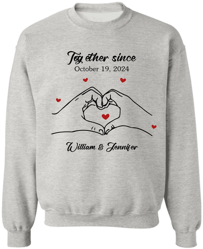 Couple Holding Hands - Personalized T-Shirt, Matching Couple Shirt, Personalized Name Date Shirt - TS634AN