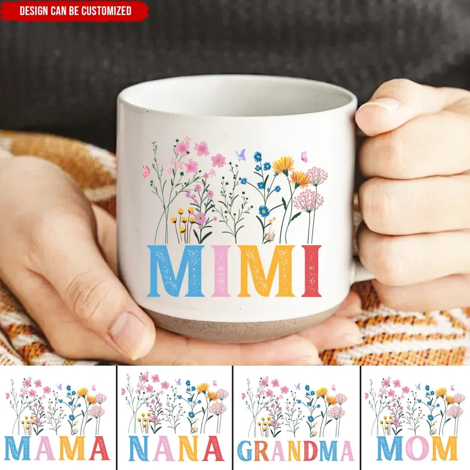 Floral Family - Personalized Pottery Mug, Flowers Mug, Grandma/ Mother’s Gift, mothers day mug,Funny coffee mug, mug, tea mug, beer mug, personalized mug, personalized mugs, custom coffee mug,mothers day gift, mothers day, mother day gift, happy mothers day, mothers day ideas, gift for mothers day, mother's day