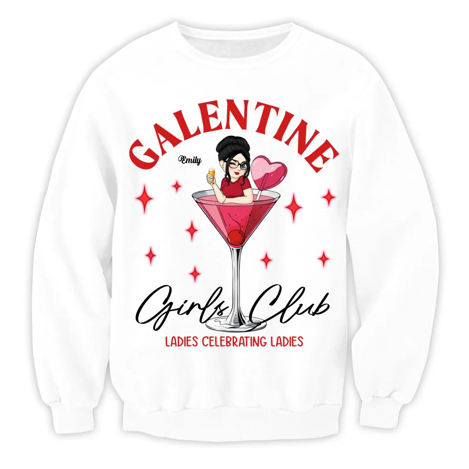 Galentine Girl Club - Personalized T-Shirt, Gift For Social Club Girls - TS630AN