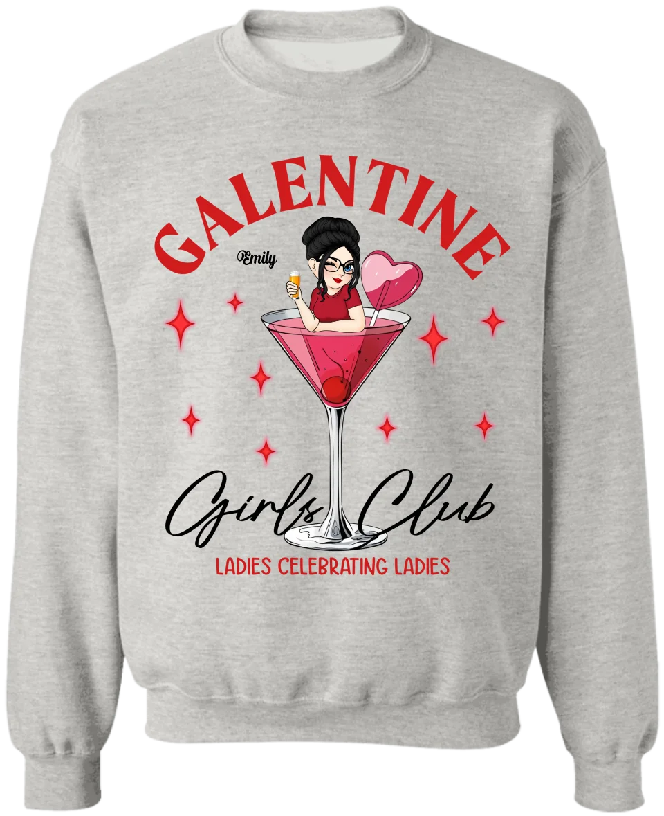 Galentine Girl Club - Personalized T-Shirt, Gift For Social Club Girls - TS630AN