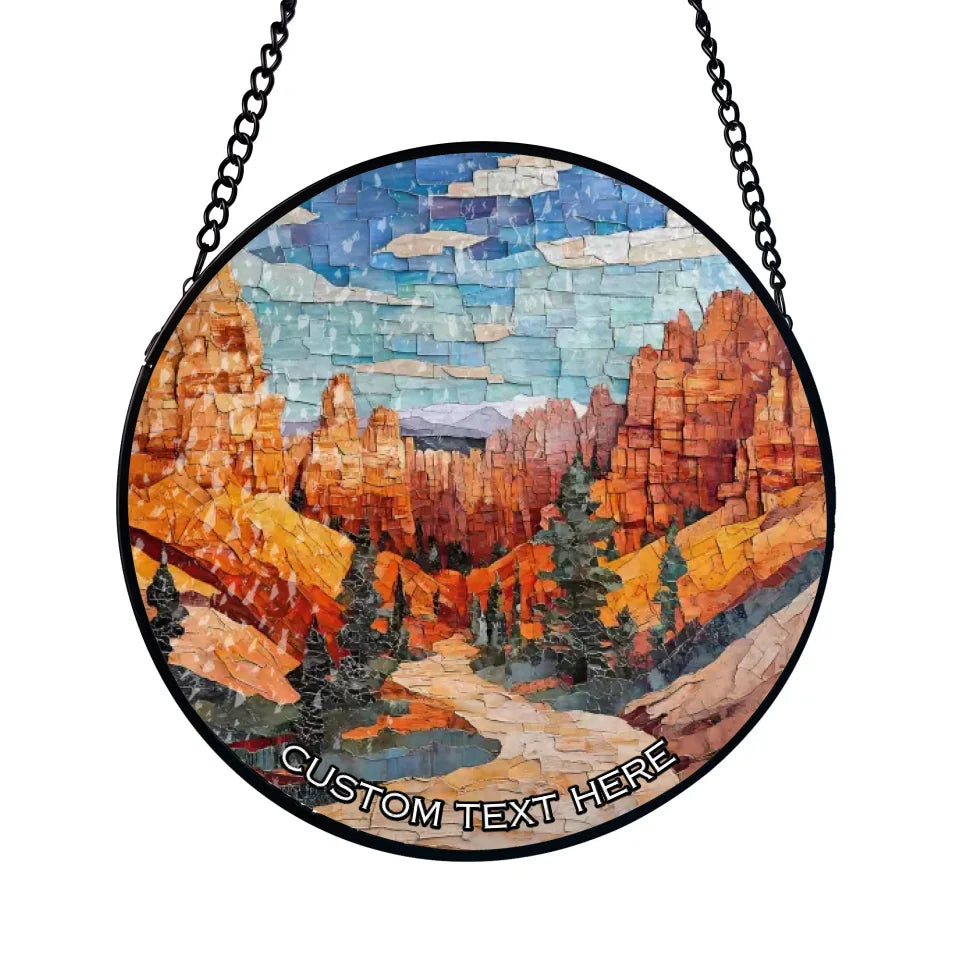 US National Parks - Personalized Window Stained Glass, Suncatcher Window Hangings, Adventure Camping Decoration - WSG197UP