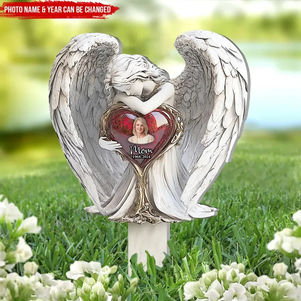 Angel Statue Memorial - Personalized Plaque Stake, Memorial Gift For L ...