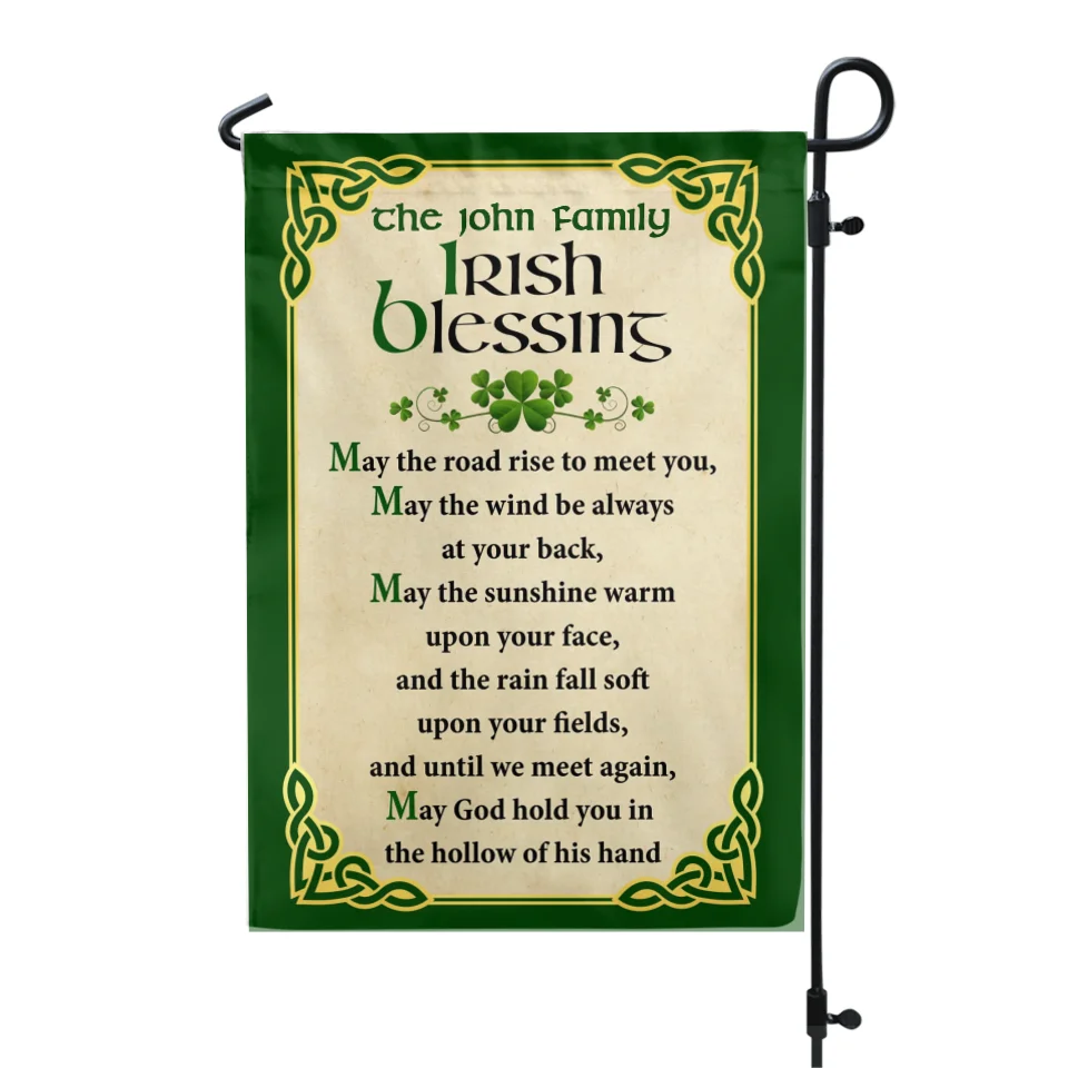 Irish Blessing - Personalized Garden Flag, Irish Blessing Family, St. Patrick&#39;s Day - GF655AN