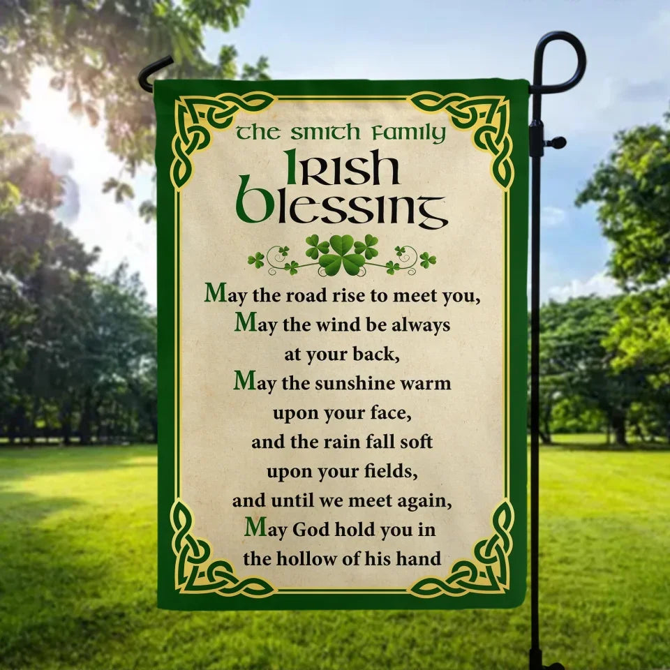 Irish Blessing - Personalized Garden Flag, Irish Blessing Family, St. Patrick's Day, st patricks day flag, irish american flag, st patricks day deco, st patrick decor,Garden decor, house flag, flag, custom garden flag, custom flag, garden sign, garden gifts, garden,st patricks day, saint patricks day, green day, st patricks