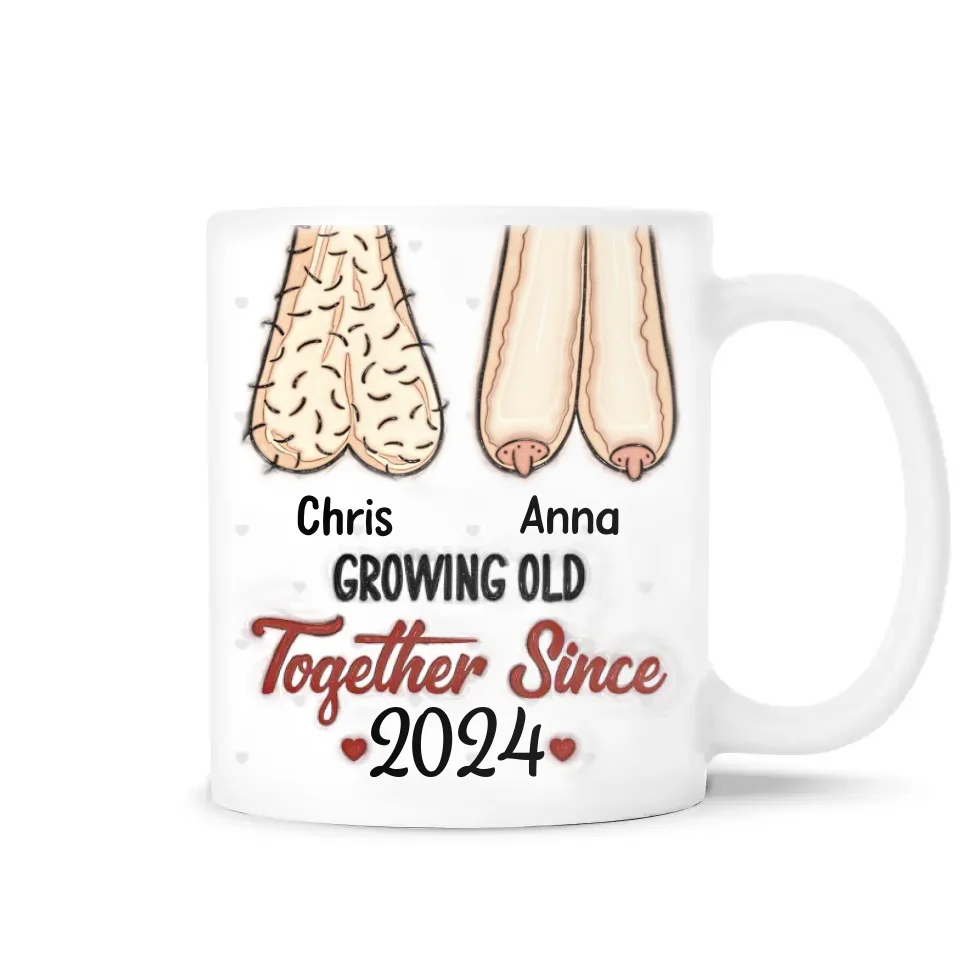 Growing Old Together Since - Personalized 3D Inflated Effect Printed Mug, Couples Gift - M537TL