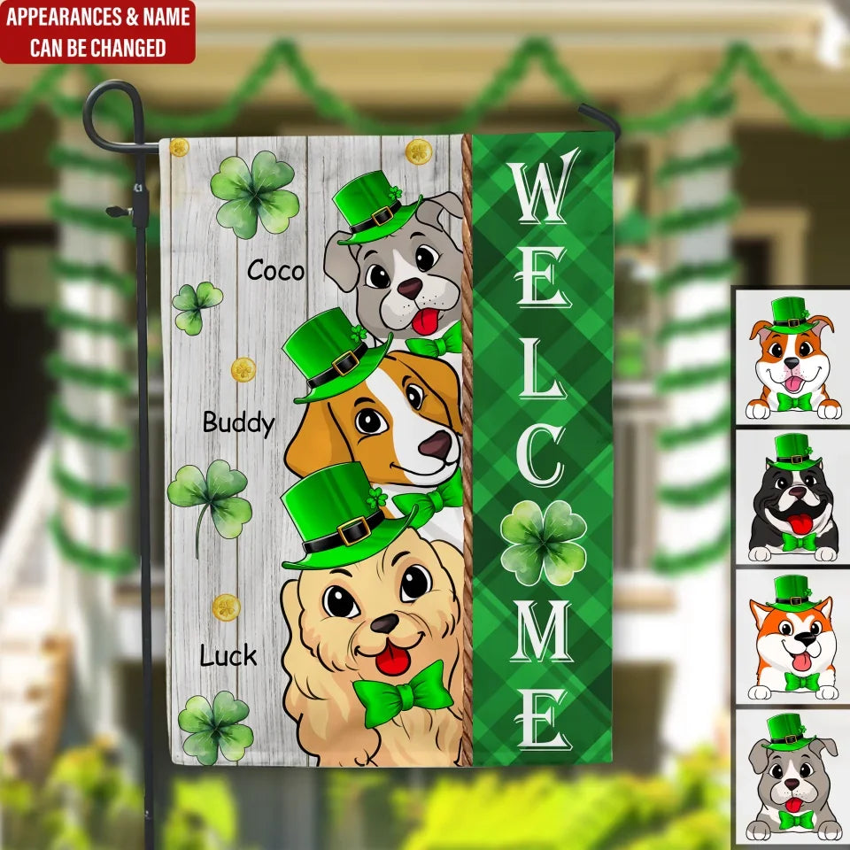 Irish Dog Welcome - Personalized Garden Flag, Irish Pub, St. Patrick's Day - GF679AN