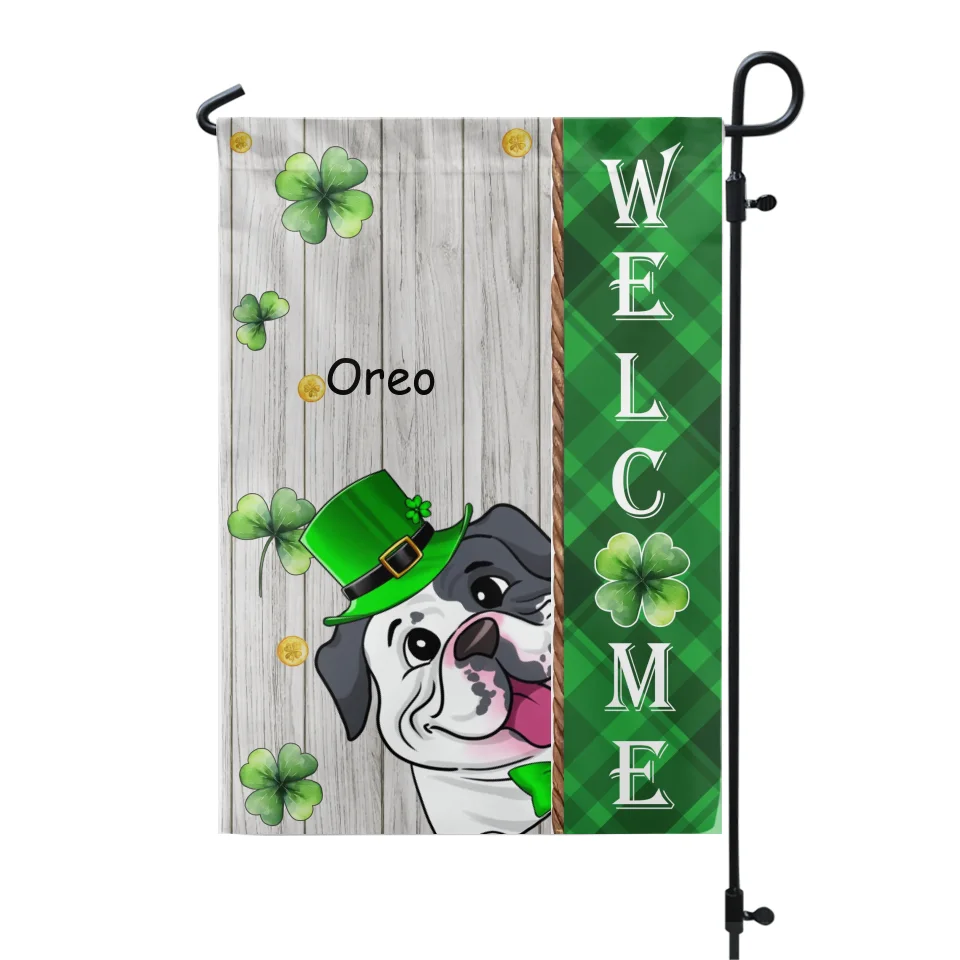 Irish Dog Welcome - Personalized Garden Flag, Irish Pub, St. Patrick&#39;s Day - GF679AN