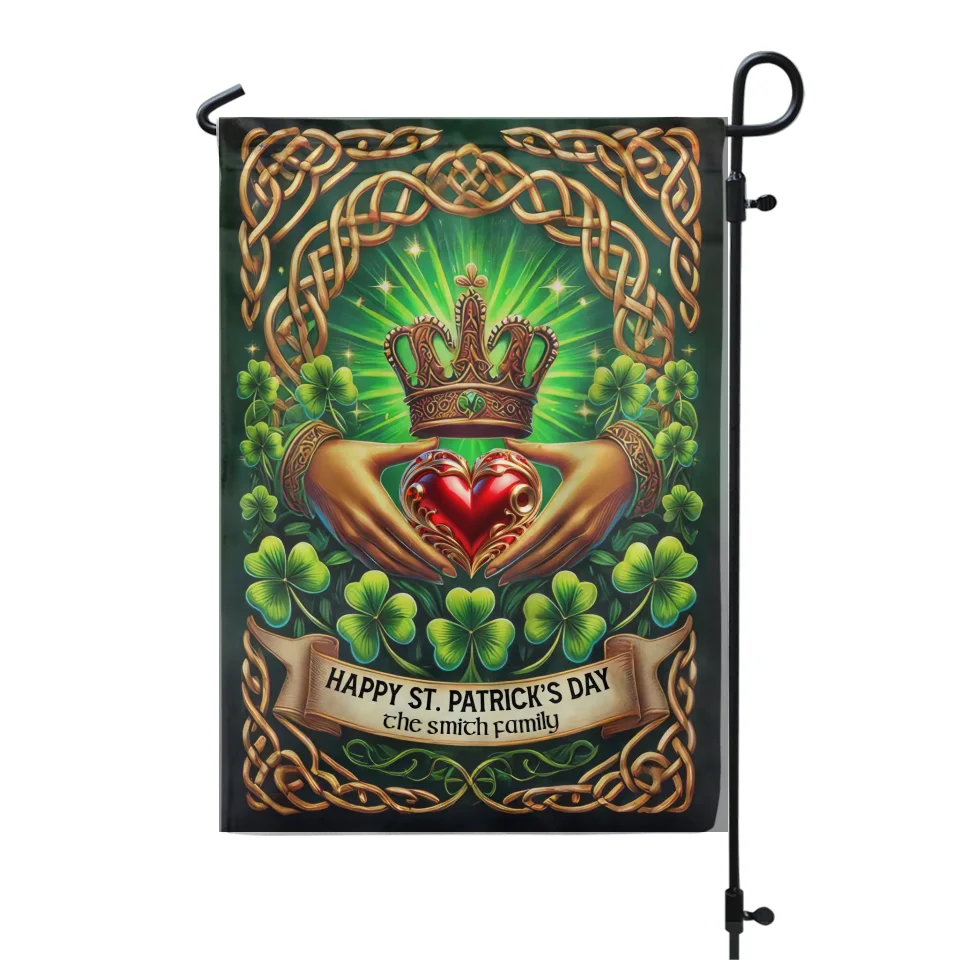 Happy St Patrick’s Day - Personalized Garden Flag, Irish Patrick&#39;s Day, Irish Flag - 125GF03AN