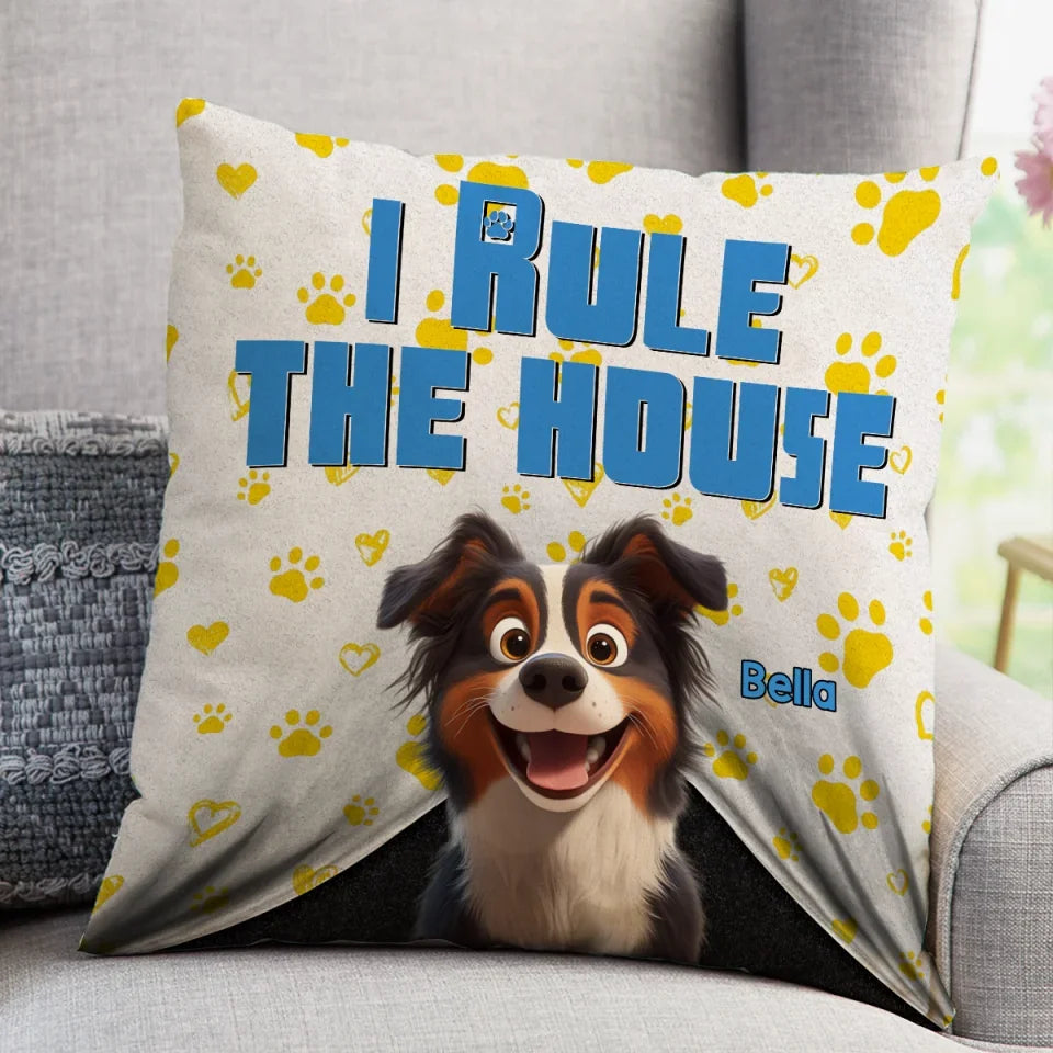 We Rule The House - Personalized Pillow, Funny Gift for Dog Lovers, Dog Owner's Gift, Dog Mom Gift - 125PC07YV