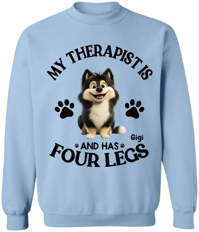 My Therapist Has Four Legs - Personalized T-Shirt, Funny Dog Lover Shirt, Dog Mom Gift, Dog Dad Gift - 125TS06YV