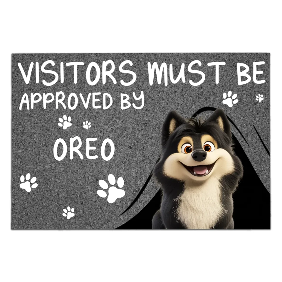 Pet Owners Visitors Must Be Approved By This Dog - Personalized Doormat, Gift For Dog Lovers, House Decor - DM694AN