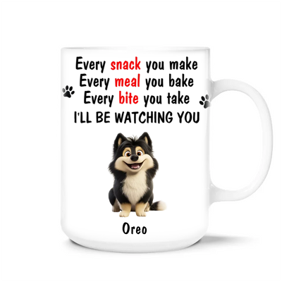Every Snack You Make, Every Meal You Bake - Personalized Accent Mug, Gift For Dog Lovers - M695AN
