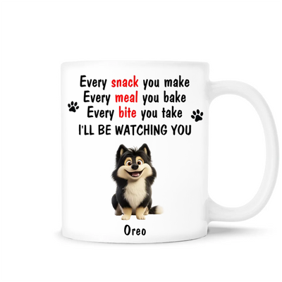 Every Snack You Make, Every Meal You Bake - Personalized Accent Mug, Gift For Dog Lovers - M695AN