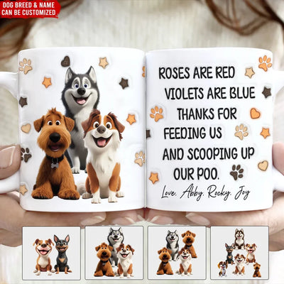 Thanks For Feeding Us - Personalized Mug, Funny Gift for Dog Mom, Dog Dad Gift, Pet Lover Coffee Cup - 125M13YV