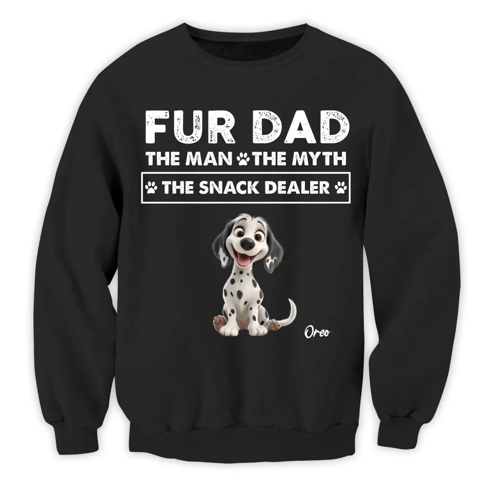 Custom Dog, Fur Dad The Man The Myth The Snack Dealer - Personalized T-Shirt, Gift For Dog Dad/ Dog Parents