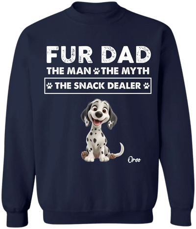 Custom Dog, Fur Dad The Man The Myth The Snack Dealer - Personalized T-Shirt, Gift For Dog Dad/ Dog Parents