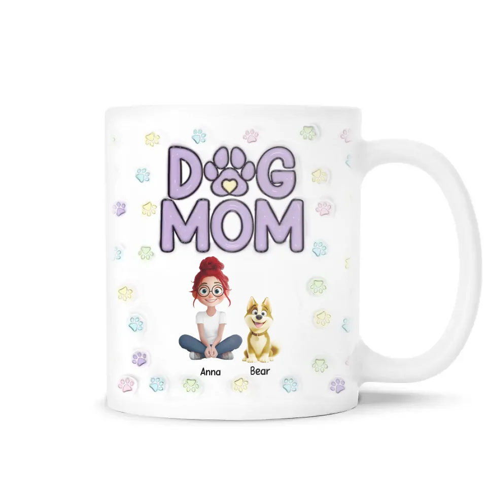 Dog Mom - Personalized Mug, Funny Gift for Dog Lover, Dog Mom Coffee Cup, Dog Mom Gift