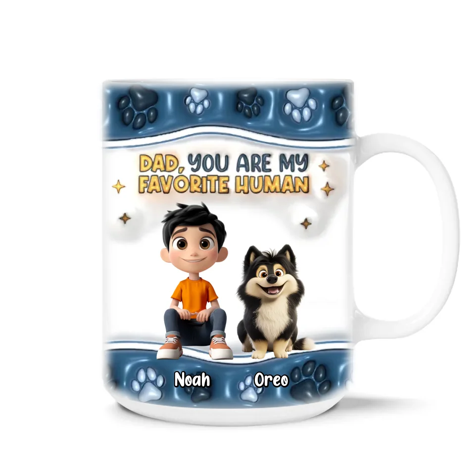 You Are My Favorite Human - Personalized Mug, Funny Gift for Dog Dad, Dog Mom Coffee Cup, Dog Lover Gift