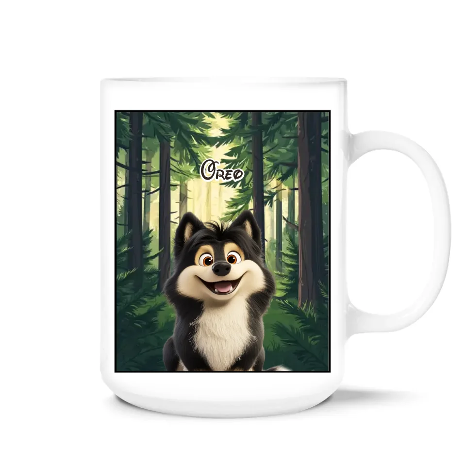 Custom Pet Mug Cartoon Style - Personalized Mug, Unique Gift For Pet Lover