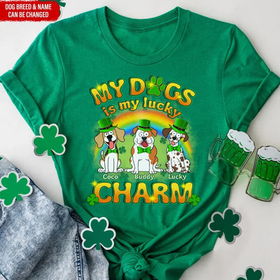 My Dog Is My Lucky Charm - Personalized T-Shirt, Gift For Dog Lover, Gift My Patrick's Day