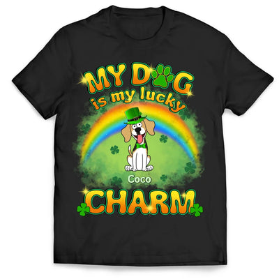 My Dog Is My Lucky Charm - Personalized T-Shirt, Gift For Dog Lover, Gift My Patrick's Day
