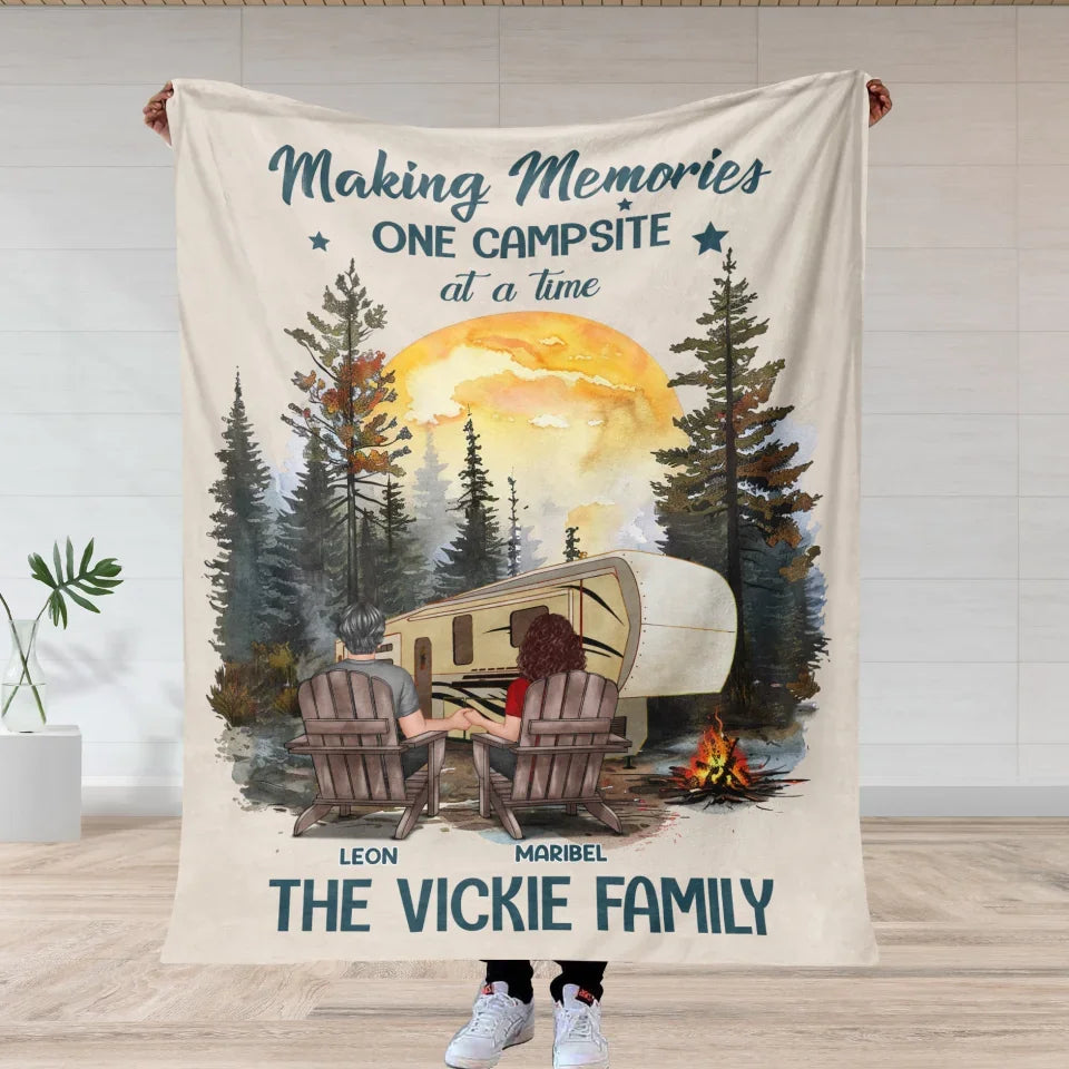 Making Memories One Campsite At A Time - Personalized Blanket, Gift For Camping Lover, Blanket, blankets, personalized blanket, throw blanket, camping gift, camping blanket, outdoor blanket, camper blanket, camping decor