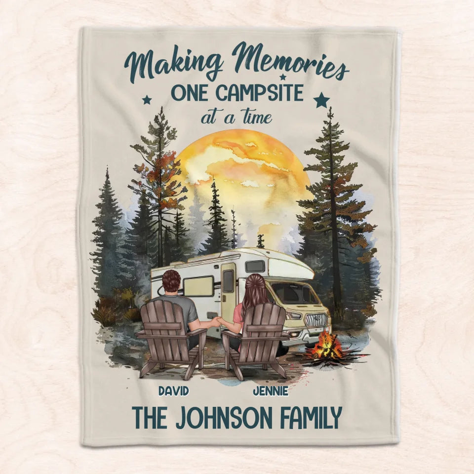 Making Memories One Campsite At A Time - Personalized Blanket, Gift For Camping Lover