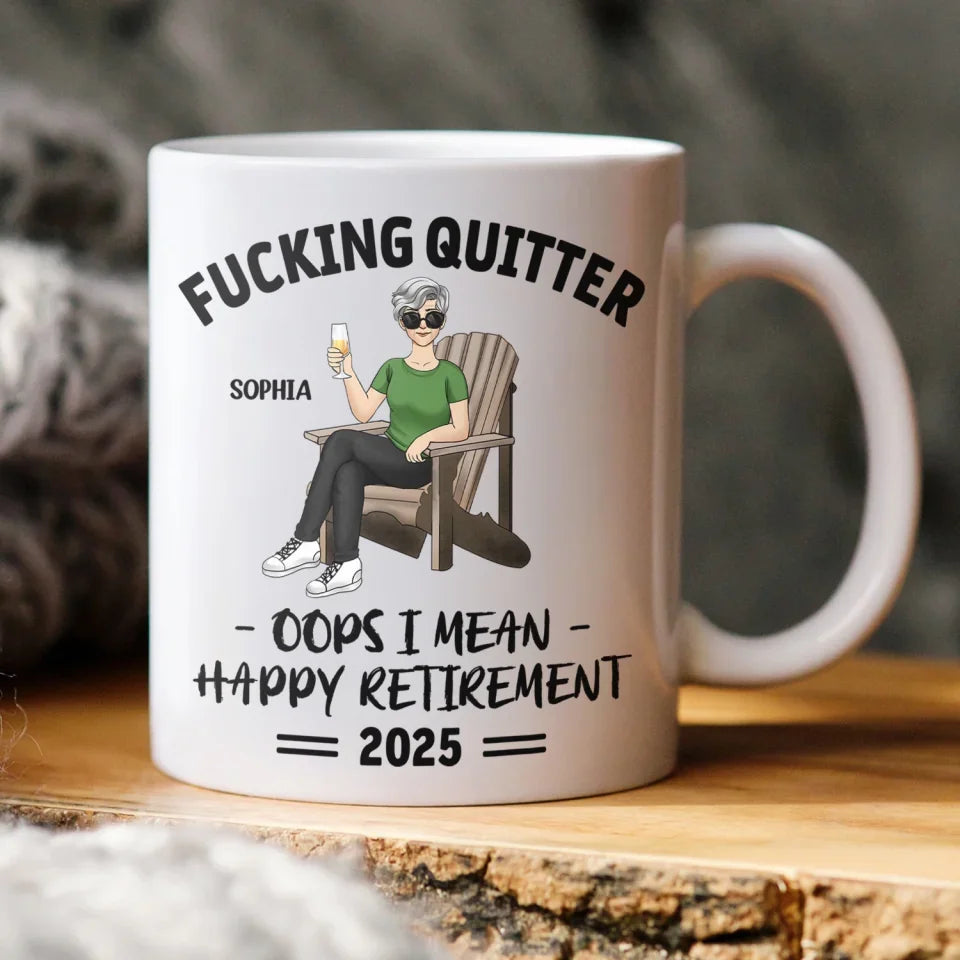 Oops I Mean Happy Retirement - Personalized Mug, Funny Retirement Gift, Gift For Coworker, Retirement Coffee Cup