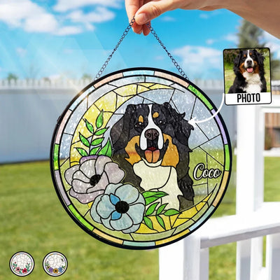 Custom Pet Portrait From Photo - Personalized Window Stained Glass, Gift For Pet Lover, Window Hangings
