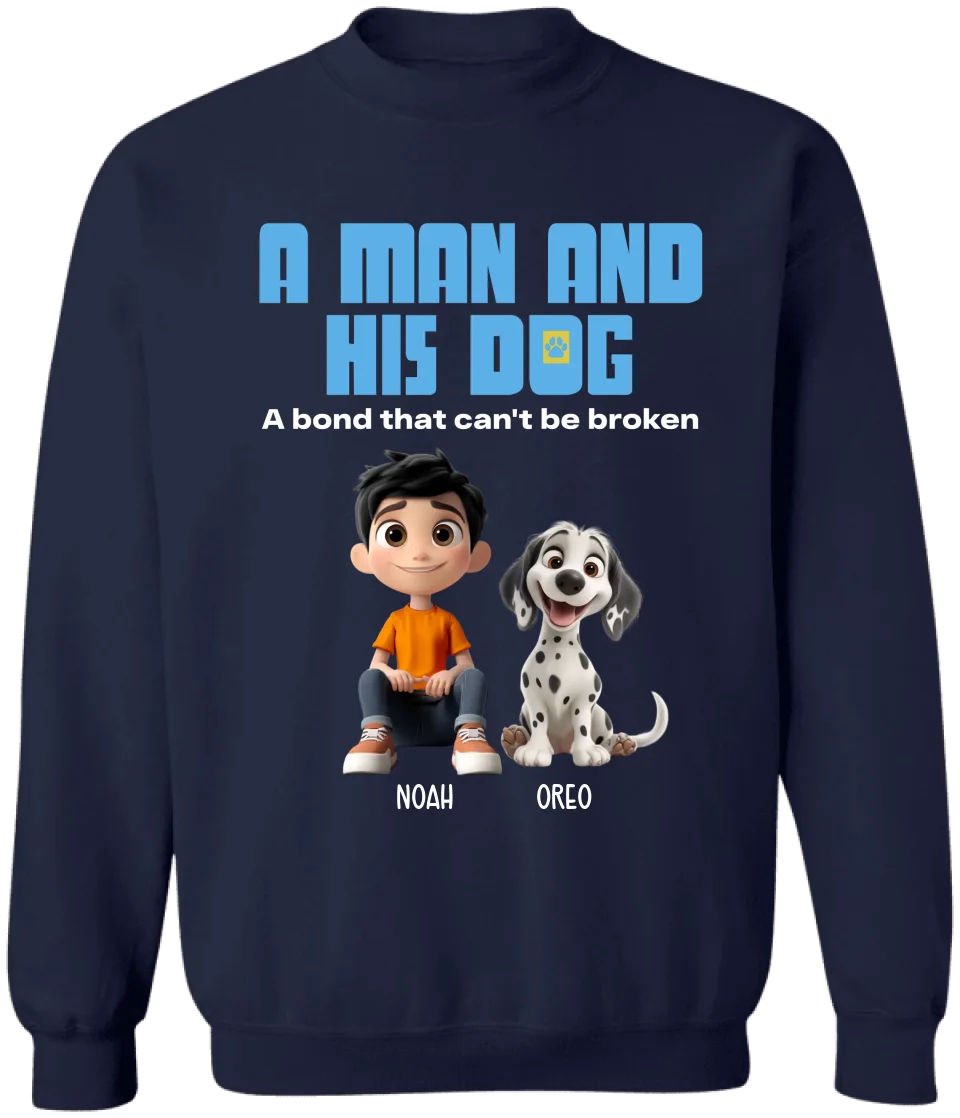 A Man And His Dogs A Bond That Can't Be Broken - Personalized T-Shirt, Gift For Dog Lovers