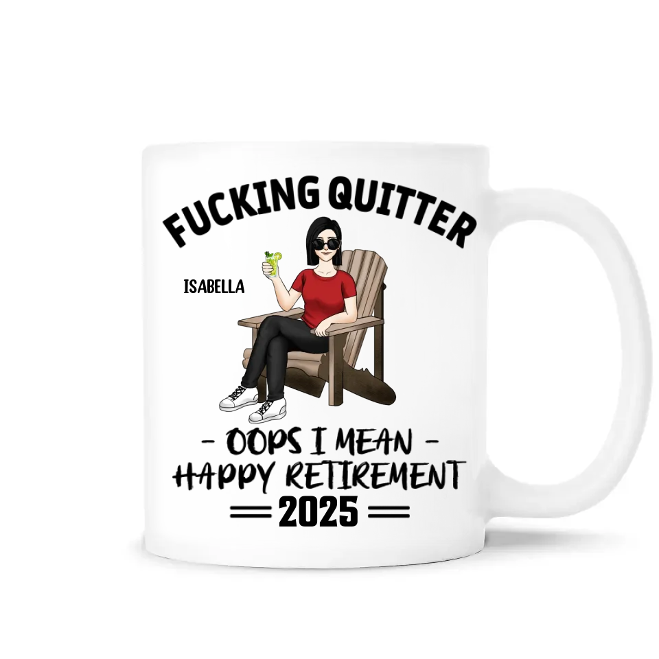 Oops I Mean Happy Retirement - Personalized Mug, Funny Retirement Gift, Gift For Coworker, Retirement Coffee Cup