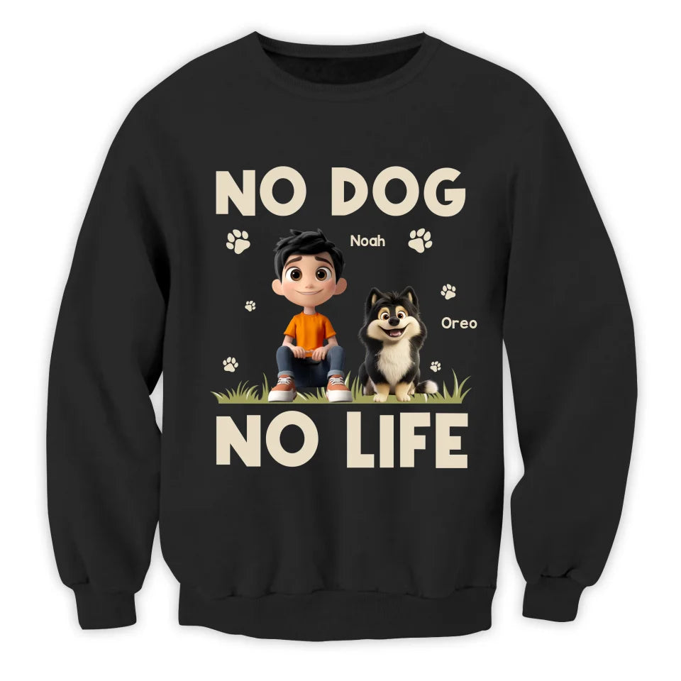 No Dog No Life - Personalized T-Shirt, Funny Dog Mom Shirt, Dog Dad Gift, Dog Lover Gift, Gift for Dog Owner