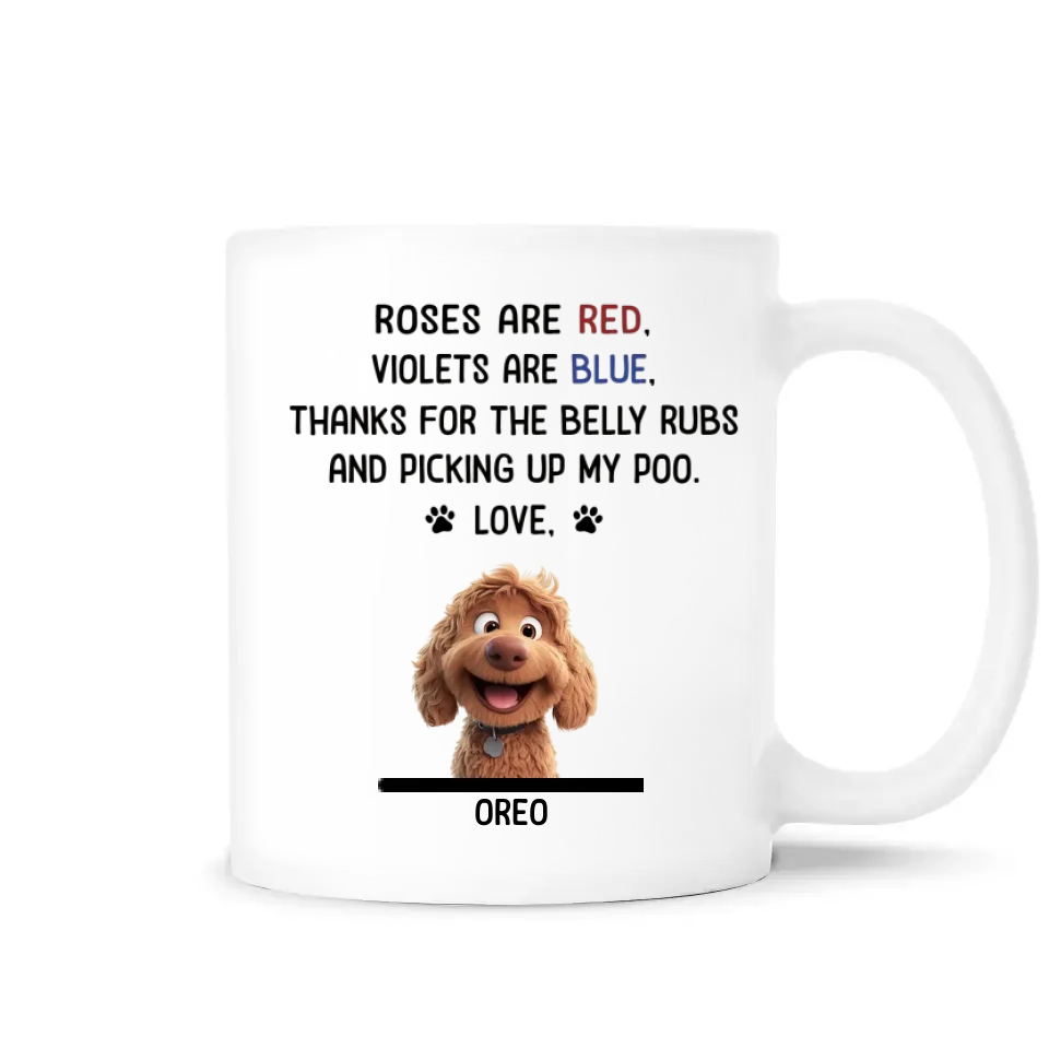 Roses are Red Violets Are Blue - Personalized Mug, Gift For Dog Lovers