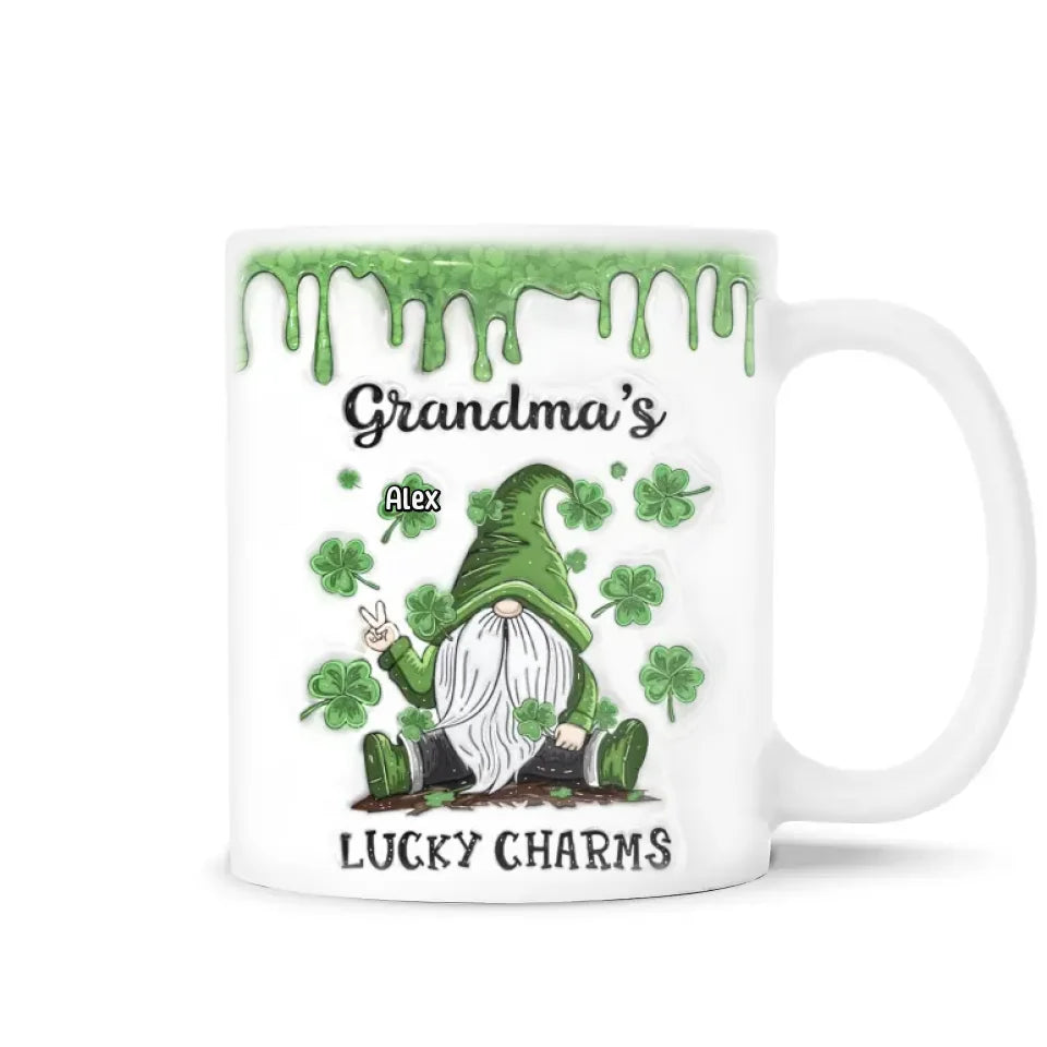 Gnome Grandma, Lucky Charm Grandma - Personalized 3D Inflated Effect Printed Mug, Gift For Grandma