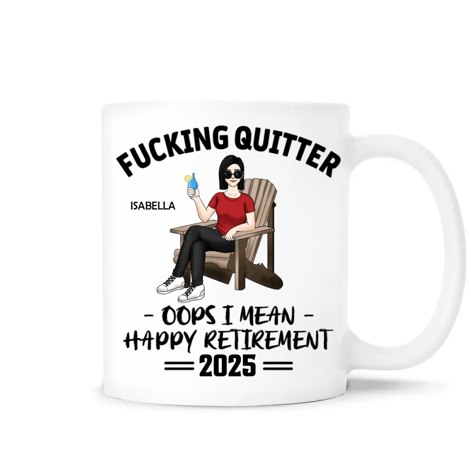 Oops I Mean Happy Retirement - Personalized Mug, Funny Retirement Gift, Gift For Coworker, Retirement Coffee Cup