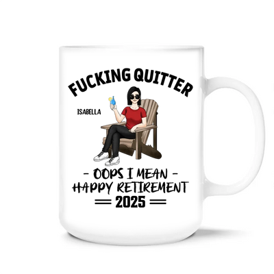 Oops I Mean Happy Retirement - Personalized Mug, Funny Retirement Gift, Gift For Coworker, Retirement Coffee Cup