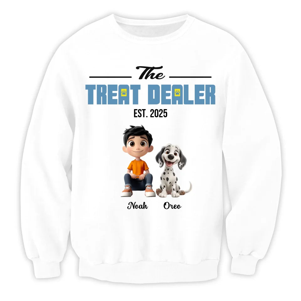 Cartoon Style, The Treat Dealer - Personalized T-Shirt, Gift For Dog Mom, Dog Dad